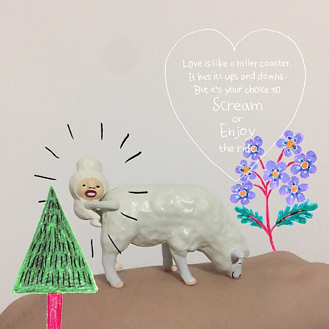 mininature kobitos on sheep tail โมเดลแต่งบ้าน