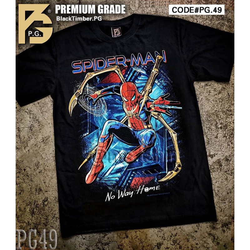 PG 49 Spider-Man No way home เสื้อยืด ลายภาพยนต์ สีดำ สกรีนแน่น ผ้านุ่ม cotton100% S M L XL XXL