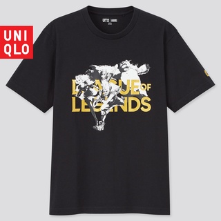 เสื้อยืดฤดูร้อนhotUNIQLO เสื้อยืด League Of Legend UT LOL ของแท้ 100% สีดำ (สินค้าใหม่ พร้อมป้าย บรรจุในห่อ) gXi9S-3XL