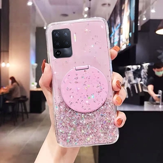 เคสโทรศัพท์ OPPO A94 A93 A73 A15S A15 A53 Casing Fashion Makeup Mirror Stand Phone Softcase Silicone Clear Back Cover เคส ออปโป้A94 Phone Case