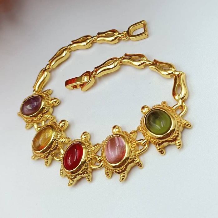 jewelryshop365 K265 สร้อยข้อมือเต่านพเก้า งานไมครอน ใส่อาบน้ำได้