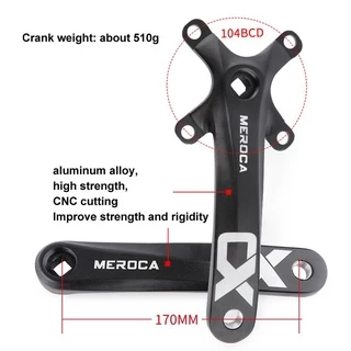 MEROCA CX FKQB จักรยาน crankset จักรยานเสือภูเขาสแควร์รูข้อเหวี่ยง 104BCD สําหรับ MTB 170mm32/34/36/38/40/42T โซ่ล้อจักรยานข้อเหวี่ยง
