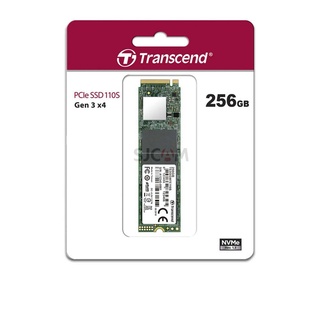 Transcend PCIe NVMe M.2 SSD 256GB Gen 3 x4 :รับประกัน 5 ปีหรือ**รับประกันไม่เกิน100 TBW ** -มีใบกำกับภาษี TS256GMTE110S