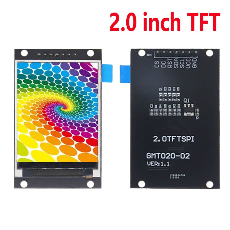 โมดูลหน้าจอ LCD TFT 2.0 นิ้ว OLED ST7789V 240RGBx320 Dot-Matrix SPI สําหรับ Arduio