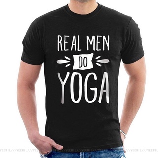 ขายดี!ขายดี เสื้อยืดลําลอง แขนสั้น พิมพ์ลาย REAL Men DO YOGA Meditation Positive Vibe Savasana Namaste สไตล์วินเทจ สําหร