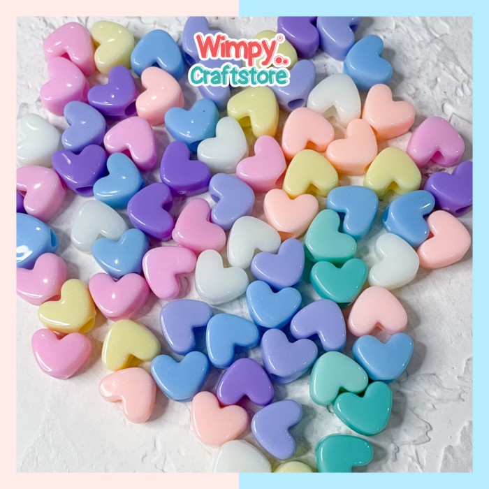 Wimpy ลูกปัดพาสเทล Love Mote อุปกรณ์ DIY วัสดุสร้อยข้อมือสร้อยคอ BDS-128 wimpy