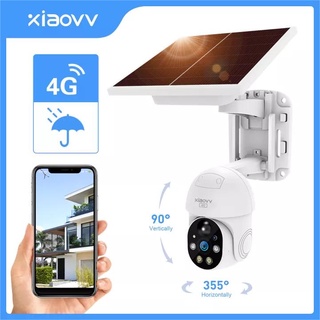 Xiaovv P6 WiFi &amp; 4G กล้องวงจรปิดไร้สาย พลังงานแสงอาทิตย์ IP 1080p HD CCTV หมุนได้ 360 องศา° กล้องวงจรปิด IP65 กันน้ํา กันฝุ่น ประหยัดพลังงาน ไม่มีสายไฟ