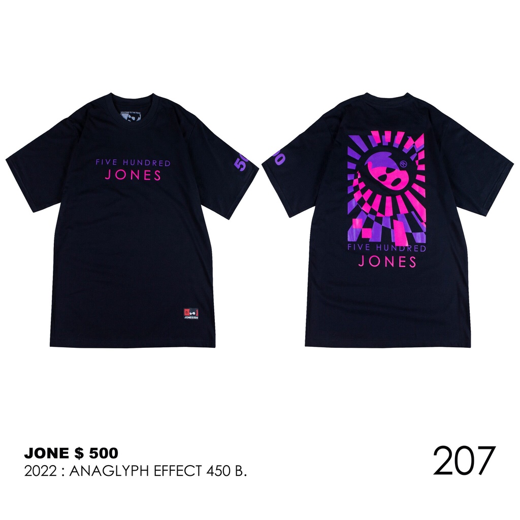 Tee JONE500 คลอเล็คชั่นล่าสุด เสื้อยืดสกรีนลาย 2022 Collection 206-208