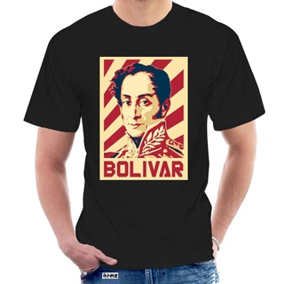 ผ้าฝ้ายแท้ คอลูกเรือเสื้อยืด พิมพ์ลาย Simon Bolivar Venezuela สไตล์เรโทร สําหรับผู้ชาย029666S,4XL