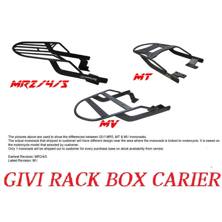 GIVI MONOTRACK TOP BOX TOP CASE RACK CARIER กล่องสําหรับ YAMAHA BIKE GIVI REAR BOX RACK SCOOTER /CUB