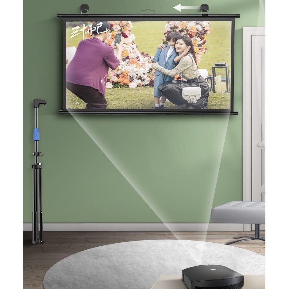 จอโปรเจคเตอร์ จอพับโปรเจคเตอร์ จอรับภาพ 4K แบบตั้งพื้น แขวนผนัง SColor 60