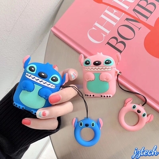 เคสหูฟังซิลิโคน ลายการ์ตูน Stitch 3D สําหรับ Airpods 1 2