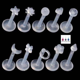 Small Silica gel Threaded Flat back earring ซิลิโคนใส จิวหูพลาสติก จิวพลาสตอก จิวเจาะร่างกาย  เหมาะสำหรับผิวแพ้ง่าย