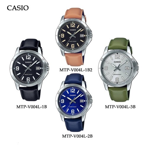 Casio Standard นาฬิกาข้อมือผู้ชาย สายหนัง รุ่น MTP-V004L