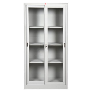 File cabinet HIGH CABINET STEEL SLIDING KSG-914-TG Office furniture Home &amp; Furniture ตู้เอกสาร ตู้เหล็กสูงบานเลื่อนกระจก