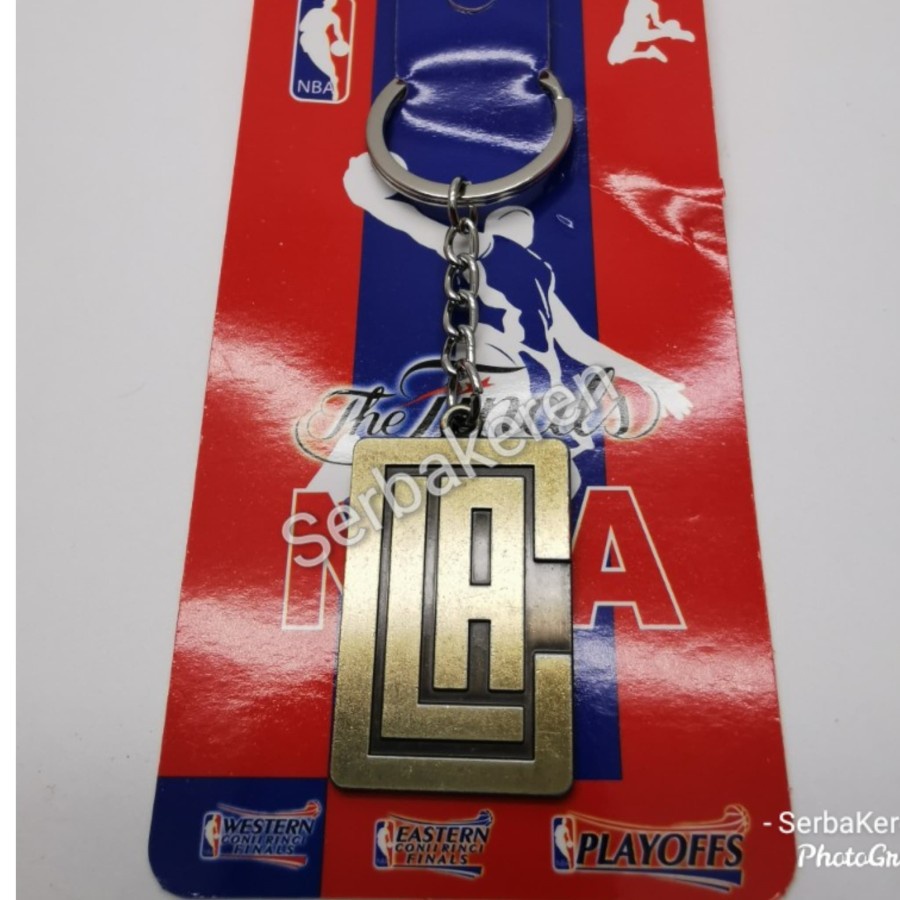 GANTUNGAN LA Clippers ลูกบาสเก็ตบอล NBA พวงกุญแจนําเข้าทอง