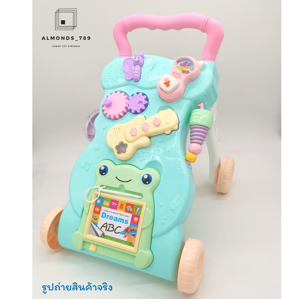 ❅❀☇🎯รถขาไถ Baby music walker รถหัดเดินพร้อมกระดานของเล่นมีเสียงดนตรี มีถังถ่วงน้ำหนัก ของเล่นเด็ก สั