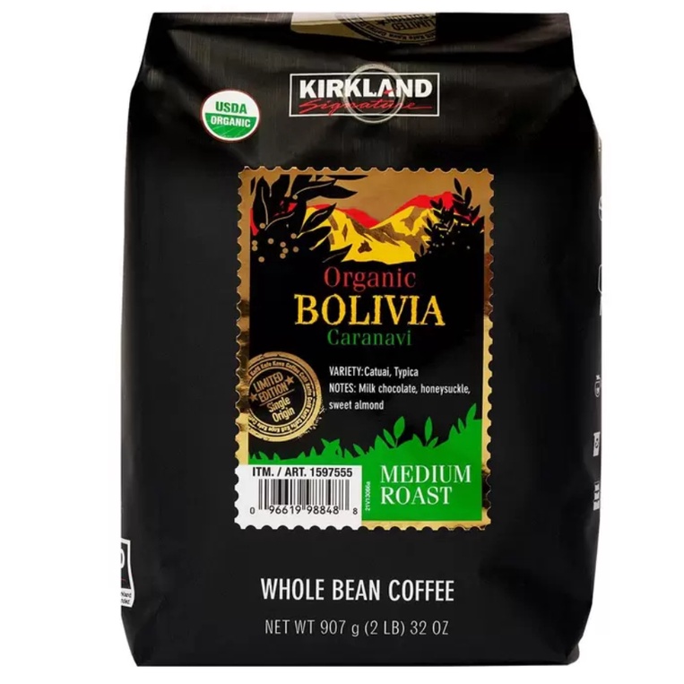 กาแฟออร์แกนิค เคริกแลนด์ Kirkland Signature Organic Bolivia Coffee Bean 907 g