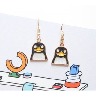 #413 Black penguin  ต่างหูสไตล์เกาหลี