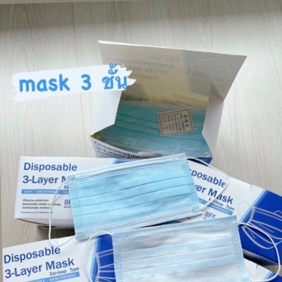 พร้อมส่ง (ได้50ชิ้น) แมส-ผ้าปิด ปาก จมูก อนามัยรุ่นพิเศษหนา 3 ชั้น แมส 3ชั้น 3-layer mask