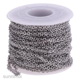 [SUNNIMIX] 13yd Ring Loop 2mm Stainless Steel Chain DIY Jewelry Making Craft Accessory