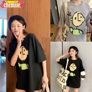 Chemisegrace✨พร้อมส่ง✨เสื้อน่ารักสไตล์เกาหลี ลายการ์ตูน เสื้อผ้าแฟชั่นวัยรุ่น เสื้อยืดสกรีน 5513/2340