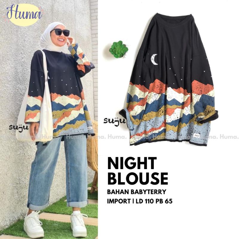 เสื้อเบลาส์ Huma กลางคืน