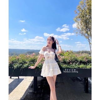เดรสแต่งระบายกระโปร่งทรงต่อ