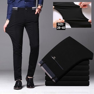 Men Slack Pant Formal Korean Slim Fit Office Stretchable Black Long Trousers Man Casual Business Black Pants