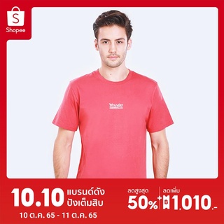 WRANGLER เสื้อยืดแขนสั้น รุ่น WR S171R204 RED แรงเลอร์ เสื้อยืดแขนสั้นผู้ชาย เสื้อยืดแขนสั้น เสื้อผ้าผู้ชาย