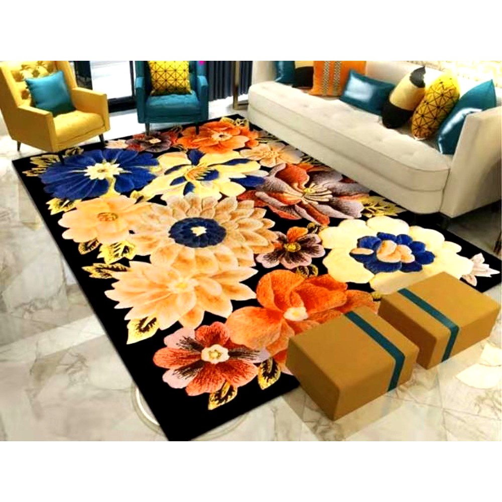 PERMAIDANI - ห้องนอน LivingRoom Deco VELVET CARPET การพิมพ์ 3D – พรมแอฟริกัน