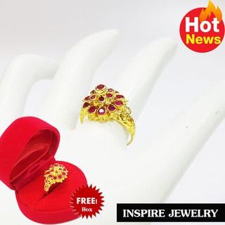 Inspire Jewelry ,แหวนพลอยทับทิมชาตั้ม ยกยอด