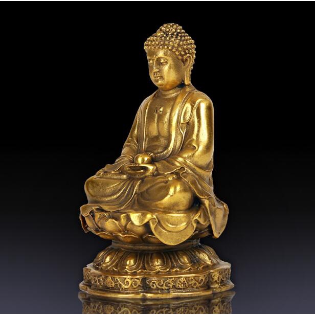 ⊙☁❍Copper Satue opening the ligh Resin ornaments Shakya Mani Buddha statue Tathagata Buddha ornaments the location of a