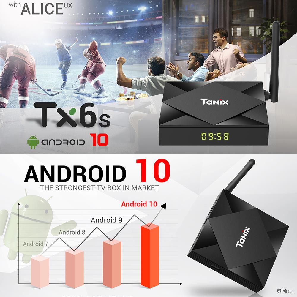 NEW Android 10.0 TV Box Max 4GB RAM 64GB ROM Allwinner H616 Tanix TX6S ...
