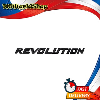 โลโก้ "REVOLUTION" สูง2.5เซน สีดำด้าน Toyota, Ford, Mitsubishi, Mazda, Nissan, Isuzu  Hilux Ranger L200 Frontier D-Max