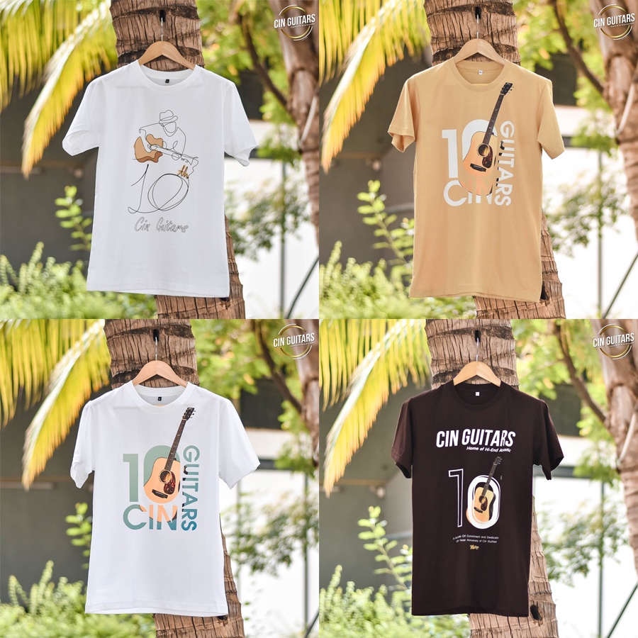 Cin Guitars - 10th Anniversary T-Shirt เสื้อยืดแขนสั้นรุ่นครบรอบ 10 ปี