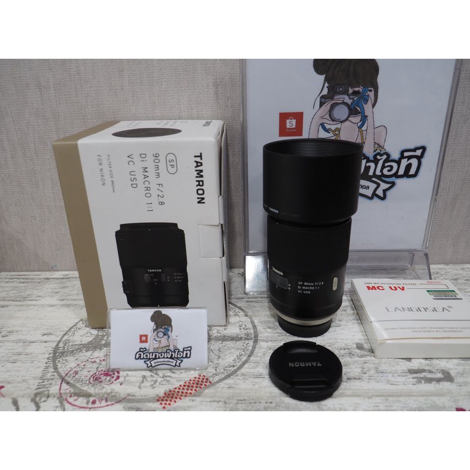 Tamron Lens SP 90 mm.F2.8 Di Macro 1:1 VC USD FOR NIKON  สภาพสวยงาม ใหม่มากๆ ไม่มีรอยหนัก มีฟิวเตอร์