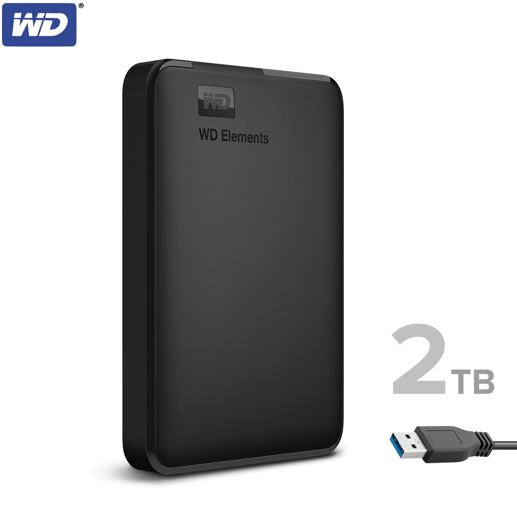 WD Elements External HardDisk 2 TB เอ็กซ์เทอนอล ฮาร์ดดิสก์  Harddisk HDD (2TB สีดำ) Portable Storage WDBU6Y0020BBK-WESN