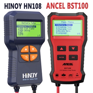 Hinoy HN108 VS Ancel BST100 เครื่องสแกนทดสอบแบตเตอรี่รถยนต์ รถจักรยานยนต์ 12V