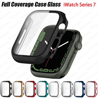 360 เต็มจอ ป้องกัน ชุบ กรอบกันชน เคสแข็ง สําหรับ Apple Watch 7 41/45 มม. ฟิล์มกระจกนิรภัย