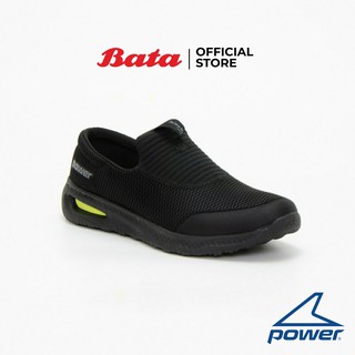 *Best Seller* Bata Power Men's Sport Walking Shoes รองเท้าผ้าใบสนีคเคอร์สำหรับเดินของผู้ชาย รุ่น DD100 Slip On สีดำ 8186749