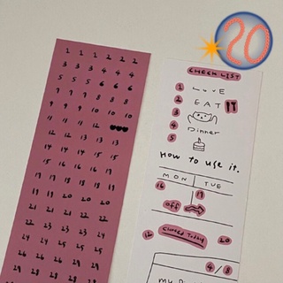 สติ๊กเกอร์ ตัวเลขฟีลเหมือนเขียนเองแต่แต่แต่สติ๊กเกอร์จ่ะ
