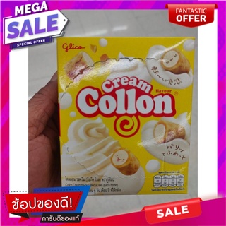 กูลิโกะ โคลลอน บิสกิตโรล รสครีม 46 ก.  แพ็ก3 Glico Collon Biscuit Roll Cream Flavor 46 g. Pack 3