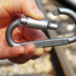 พวงกุญแจคลิปตะขอ Carabiner สกรูล็อคหัวเข็มขัดรูปตัว D 1 ชิ้น