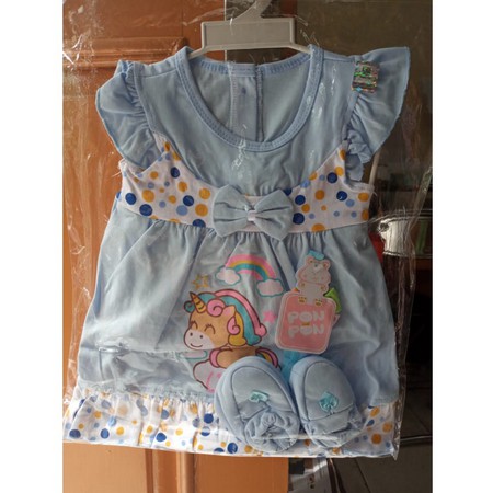 ชุดเด็ก PON PDA ANGEL/เสื้อผ้าเด็ก 3 IN 1 PON PON-BABY SKIRT PON+SHOES และ BANDANA