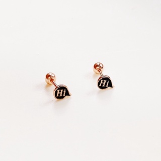 LLRB | จิวเงิน 925 สีโรสโกล Say Hi Piercing earring silver925 rose gold plating