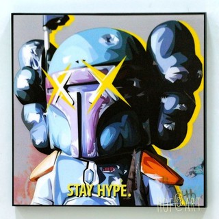 KAWS BFF #4 Boba Fett คอวส์ STAY HYPE รูปภาพ​ติด​ผนัง​ pop art Cartoon การ์ตูน กรอบรูป แต่งบ้าน ของขวัญ ภาพพิมพ์