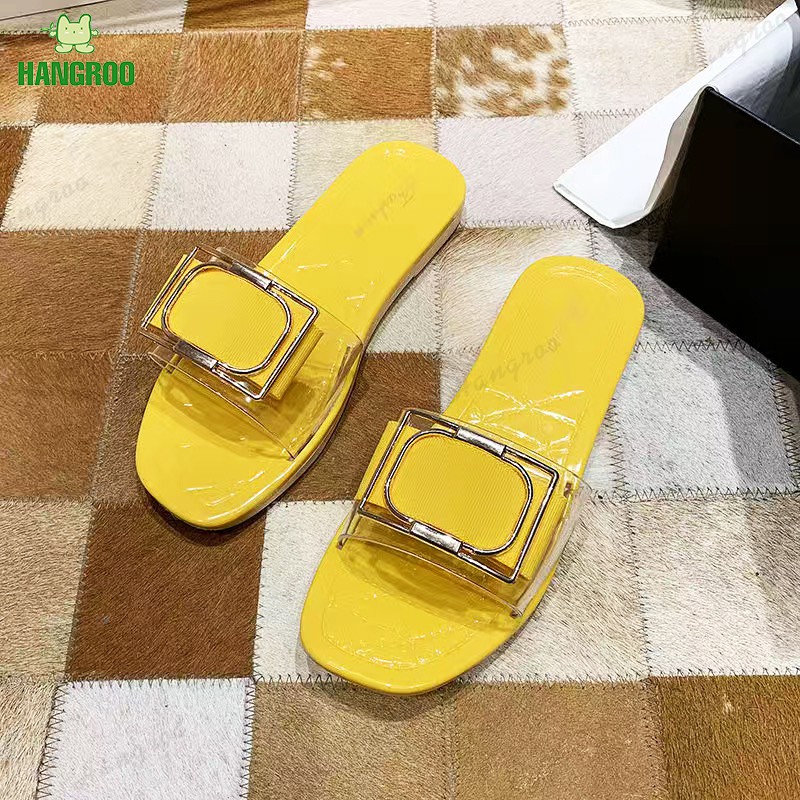 HANGROO A1176-2 SHOES รองเท้าแตะ แบบสวม ส้นแบน สไตล์เรียบหรู