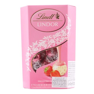 ลินด์ช็อกโกแลตขาวสอดไส้ครีมสตรอเบอร์รี่ 200กรัม Lindt White Chocolate Filled with Strawberry Cream 200g.