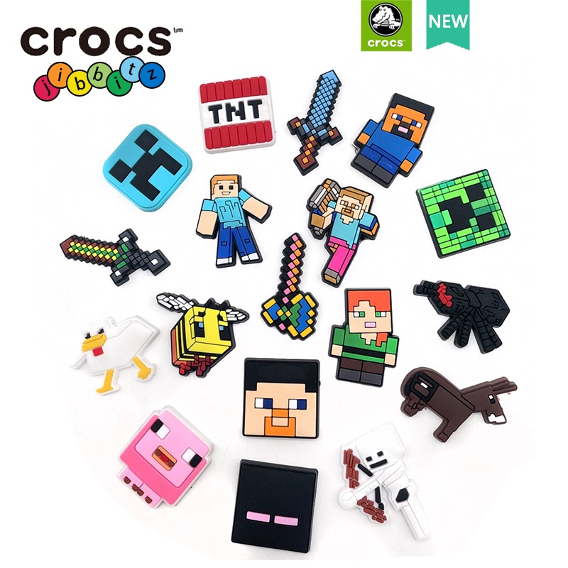 Crocs jibbitz charms หัวเข็มขัด ลายการ์ตูน Minecraft อุปกรณ์เสริม สําหรับตกแต่งรองเท้า Crocs jibbitz เหมาะกับของขวัญ